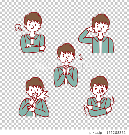 男性_表情イラストセット 125288281