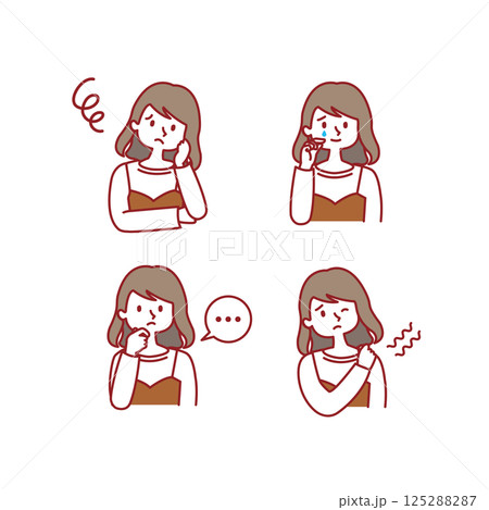女性_表情イラストセット 125288287