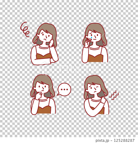 女性_表情イラストセット 125288287