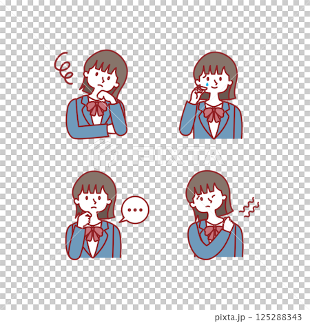 女學生_臉部表情插圖集 125288343