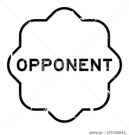 Grunge black opponent word rubber seal stamp on white background 125288641