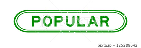 Grunge green popular word rubber seal stamp on white background 125288642