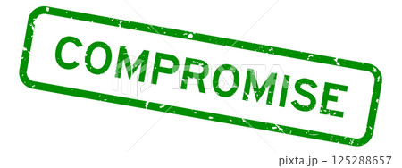 Grunge green compromise word square rubber seal stamp on white background 125288657