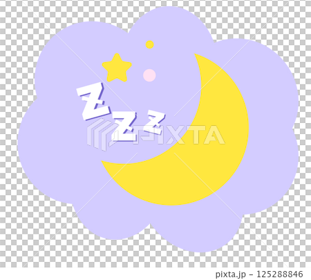 夜空中的雲朵和新月的插圖 125288846