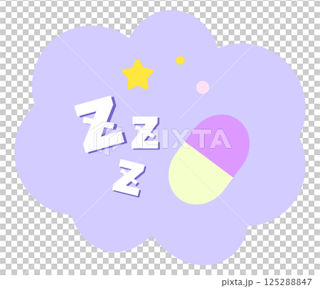 睡眠と薬のイラストのイメージ 125288847