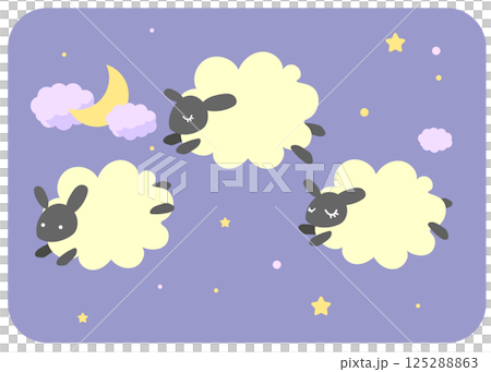 3匹のひつじのイラスト　睡眠のイメージ 125288863