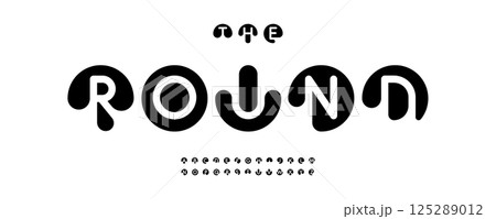 Round Circle Font, Creative Drippy Style Letter, Alphabet For Fun Branding, Kids Games, Arcade Logos. Unique Liquid Typography Design. Vector typeset 125289012