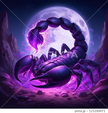 砂漠のサソリのイラスト 125289471