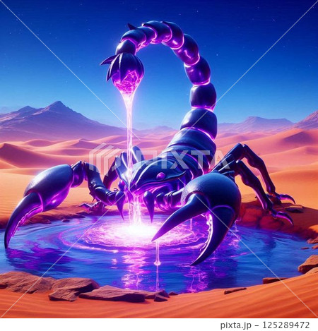 砂漠のサソリのイラスト 125289472