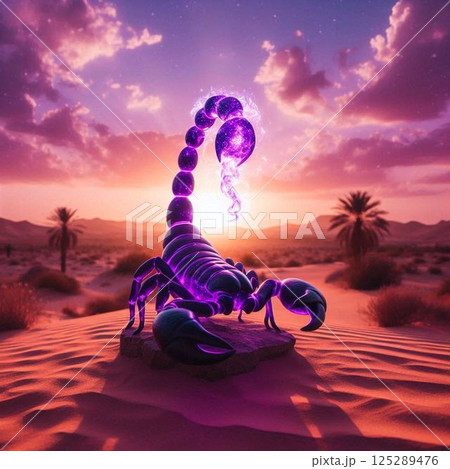 砂漠のサソリのイラスト 125289476
