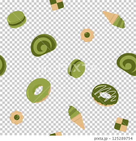 抹茶糖果無縫圖案 抹茶糖果無縫圖案 125289754