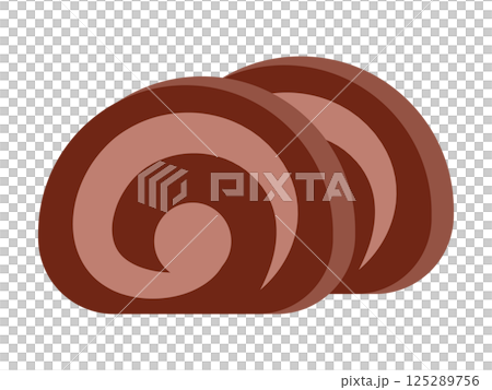 巧克力卷蛋糕圖標 125289756