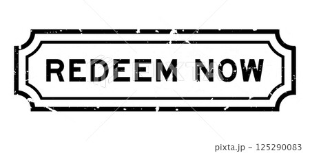 Grunge black redeem now word square rubber stamp on white background Grunge black redeem now word square rubber stamp on white background 125290083