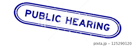 Grunge blue public hearing word rubber seal stamp on white background Grunge blue public hearing word rubber seal stamp on white background 125290120