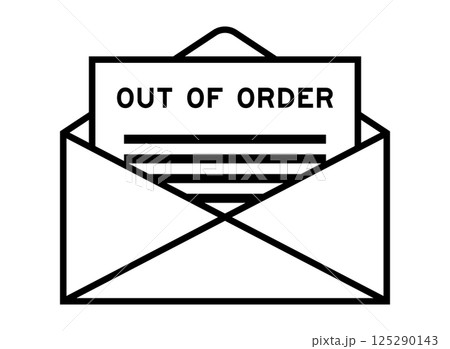 Envelope and letter sign with word out of order as the headline Envelope and letter sign with word out of order as the headline 125290143