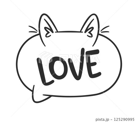 Love fatty cat frame bubble 125290995