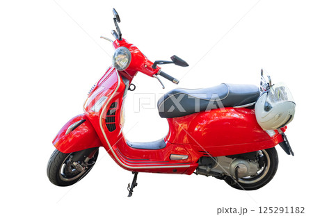 red scooter isolated red scooter isolated 125291182