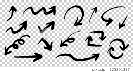 向量筆手繪箭頭設定黑色 向量筆手繪箭頭設定黑色 125291357