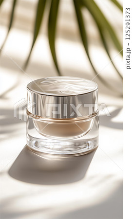 Jar of cream without label 125291373
