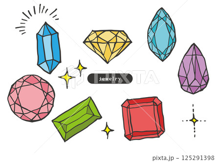 カラフルな宝石のアイコンセット 125291398