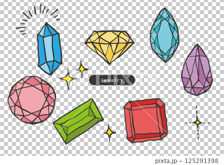 カラフルな宝石のアイコンセット 125291398
