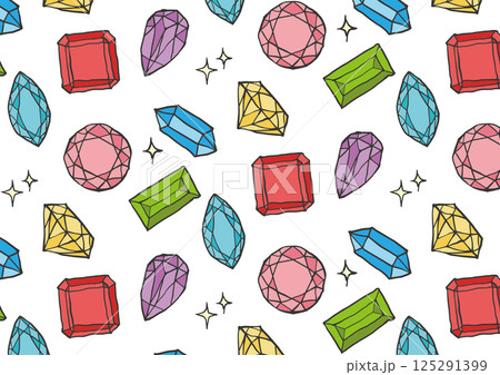 カラフルな手描き宝石の壁紙 125291399