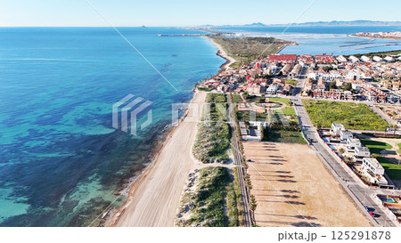 Aerial view of Torre de la Horadada, Spanish town Aerial view of Torre de la Horadada, Spanish town 125291878