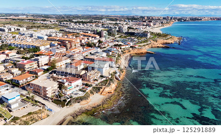 Aerial view of Torre de la Horadada, Spanish town 125291889