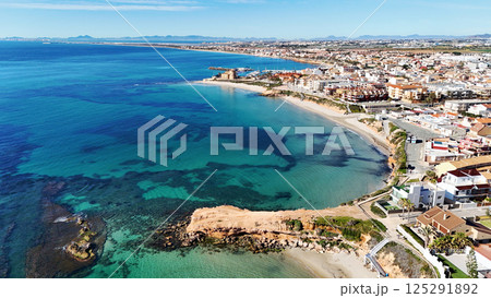 Aerial view of Torre de la Horadada, Spanish town Aerial view of Torre de la Horadada, Spanish town 125291892