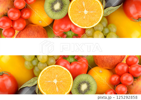 Set of fruits isolated on a white background. Set of fruits isolated on a white background. 125292858