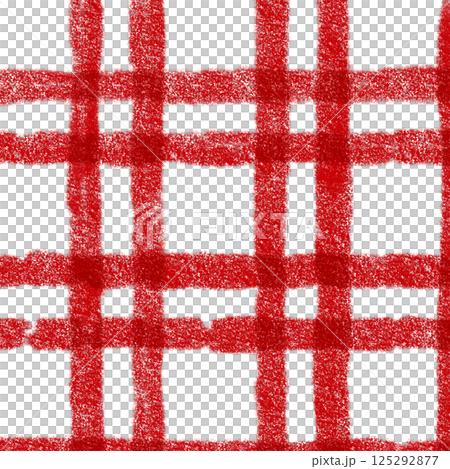 Red Plaid Gingham Check Hand Drawn Background Pattern Overlay 125292877