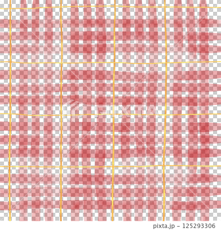 Gold Red Plaid Gingham Check Hand Drawn Background Pattern Overlay Gold Red Plaid Gingham Check Hand Drawn Background Pattern Overlay 125293306