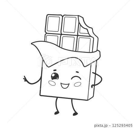 Cute Chocolate Bar Character 125293405