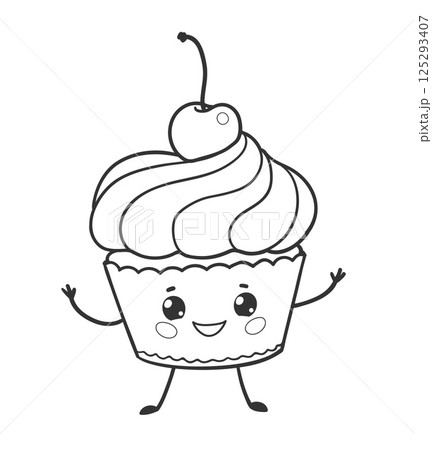 Cute Cupcake Character Cute Cupcake Character 125293407