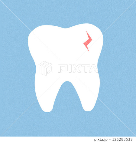 White tooth mockup with red crack collage illustration White tooth mockup with red crack collage illustration 125293535