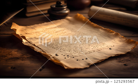 Ancient Manuscript on Aged Parchmentのイラスト素材 [125293567] - PIXTA