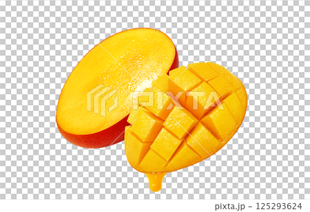 Mango illustration realistic white background 125293624