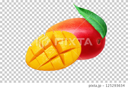 マンゴー イラスト リアル 白バック 125293634