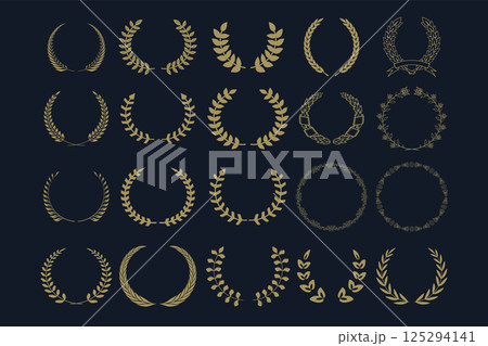 Set of the vector Wreaths. Design elements for logo, label, emblem, sign, badge. Vector illustration 125294141