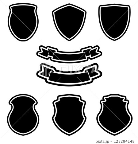 Set of wintage shields and ribbons 125294149