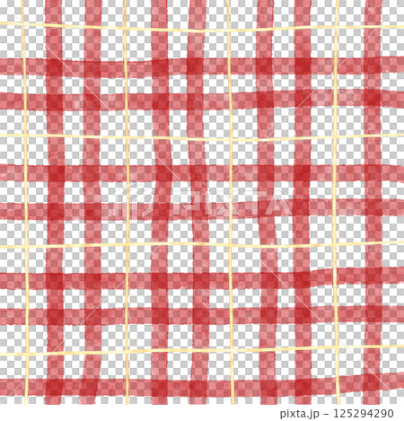 Gold Red Plaid Gingham Check Hand Drawn Background Pattern Overlay Gold Red Plaid Gingham Check Hand Drawn Background Pattern Overlay 125294290