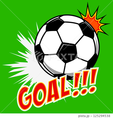 Goal!!! Comic style sport illustration with soccer ball. Football ball. Football fan emotions. Vector design element. Goal!!! Comic style sport illustration with soccer ball. Football ball. Football fan emotions. Vector design element. 125294538