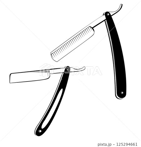 Set of two shavers. Vector illustration. Set of two shavers. Vector illustration. 125294661