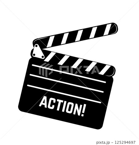 Clapperboard icon in vector. Design elements for logo, label, emblem, sign. 125294697
