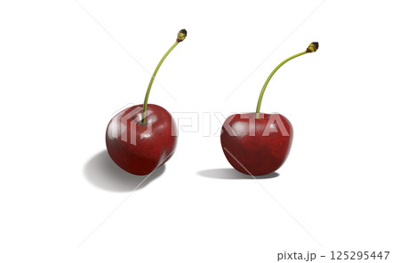 Cherry berries mockup set, front side view, depth of field Cherry berries mockup set, front side view, depth of field 125295447