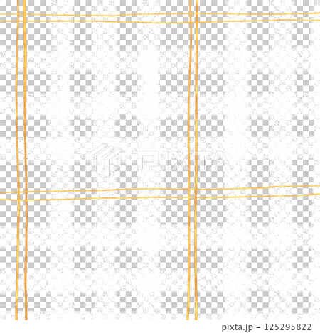 Gold White Plaid Tartan Gingham Check Hand Drawn Background Pattern Overlay 125295822