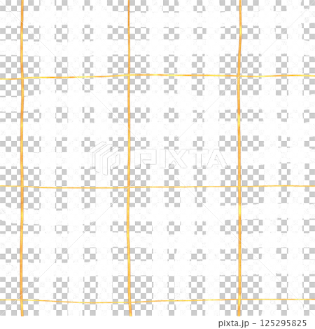 Gold White Plaid Tartan Gingham Check Hand Drawn Background Pattern Overlay 125295825