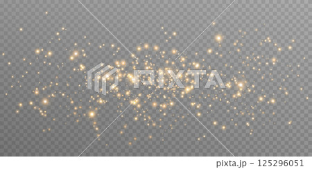 Sparkling golden dust particles perfect for creating stunning festive designs and vibrant backgrounds 125296051