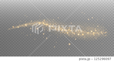 Glistening Gold Sparkle Trail adorned with stunning Glitter and captivating Shimmer Effects that enchant 125296097