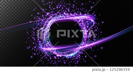 A vibrant swirl of purple light embellished with sparkling effects creates a stunning and dynamic visual display A vibrant swirl of purple light embellished with sparkling effects creates a stunning and dynamic visual display 125296359